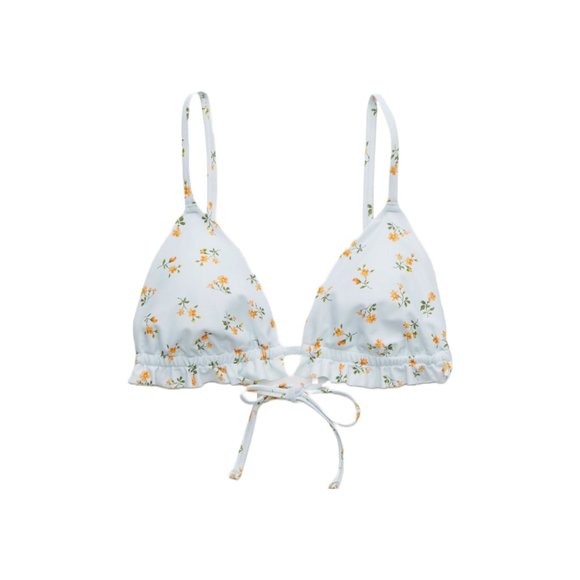 Aerie Printed Ruffle Triangle Bikini Top | S - Picture 5 of 5